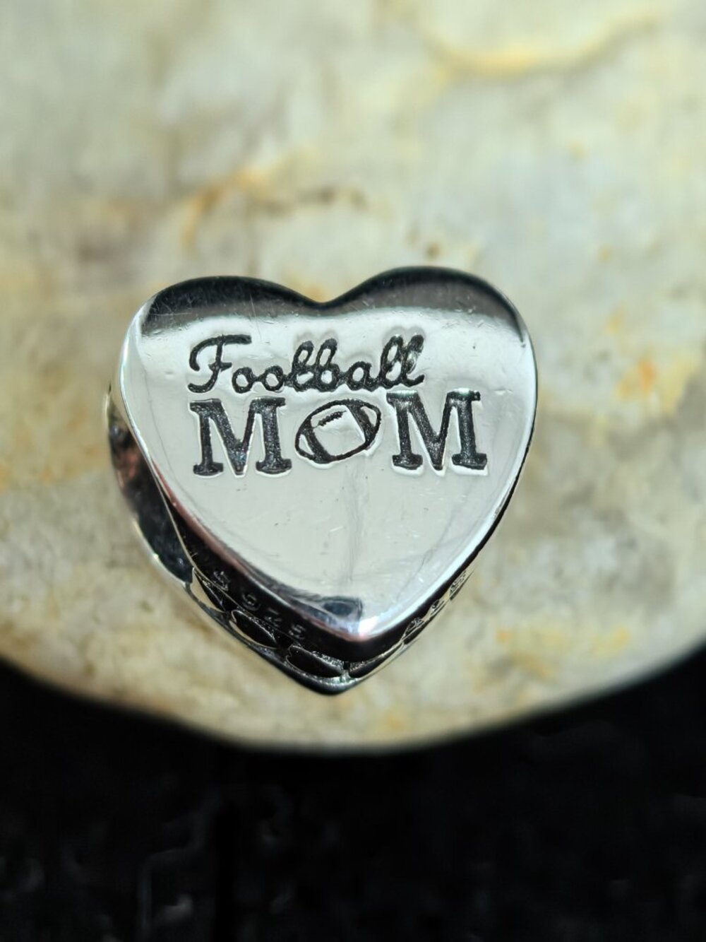Pandora Football Mom Exclusive Travel Heart Charm, S925 Silver Jewelry (Women's)